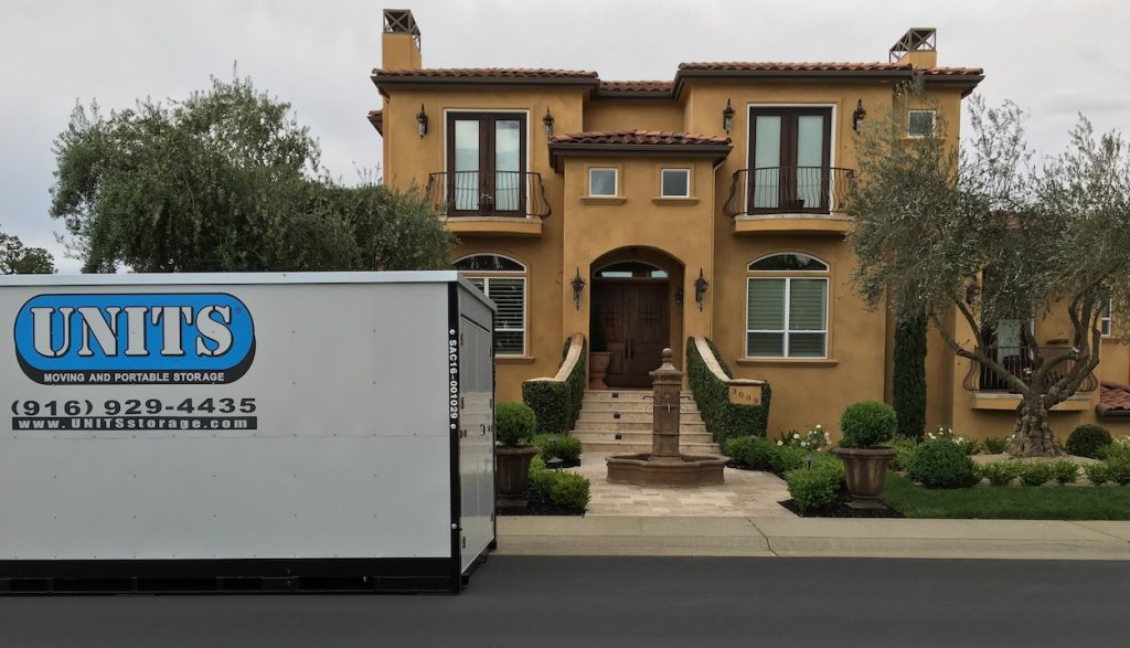 image of units portable storage in vacaville container in front of customer's home