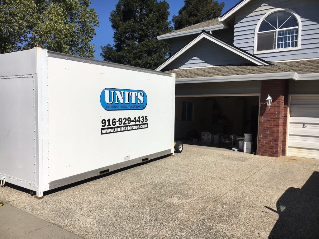 image of units portable storage in rancho cordova container in front of a house