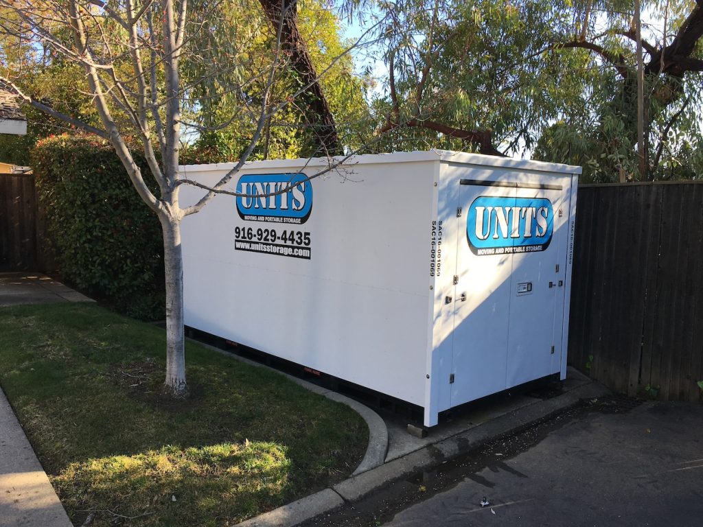 image of units portable storage in orangevale container in front of a home