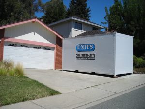 UNITS portable storage container delivered in front of an Auburn home